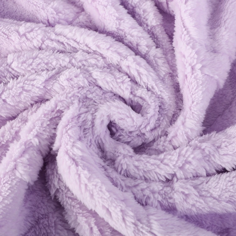 Factory Direct Sherpa 3D Jacquard plush Fleece Fabric OEM Two-side Warm Soft Plush Fleece Jacquard Sherpa Fabric