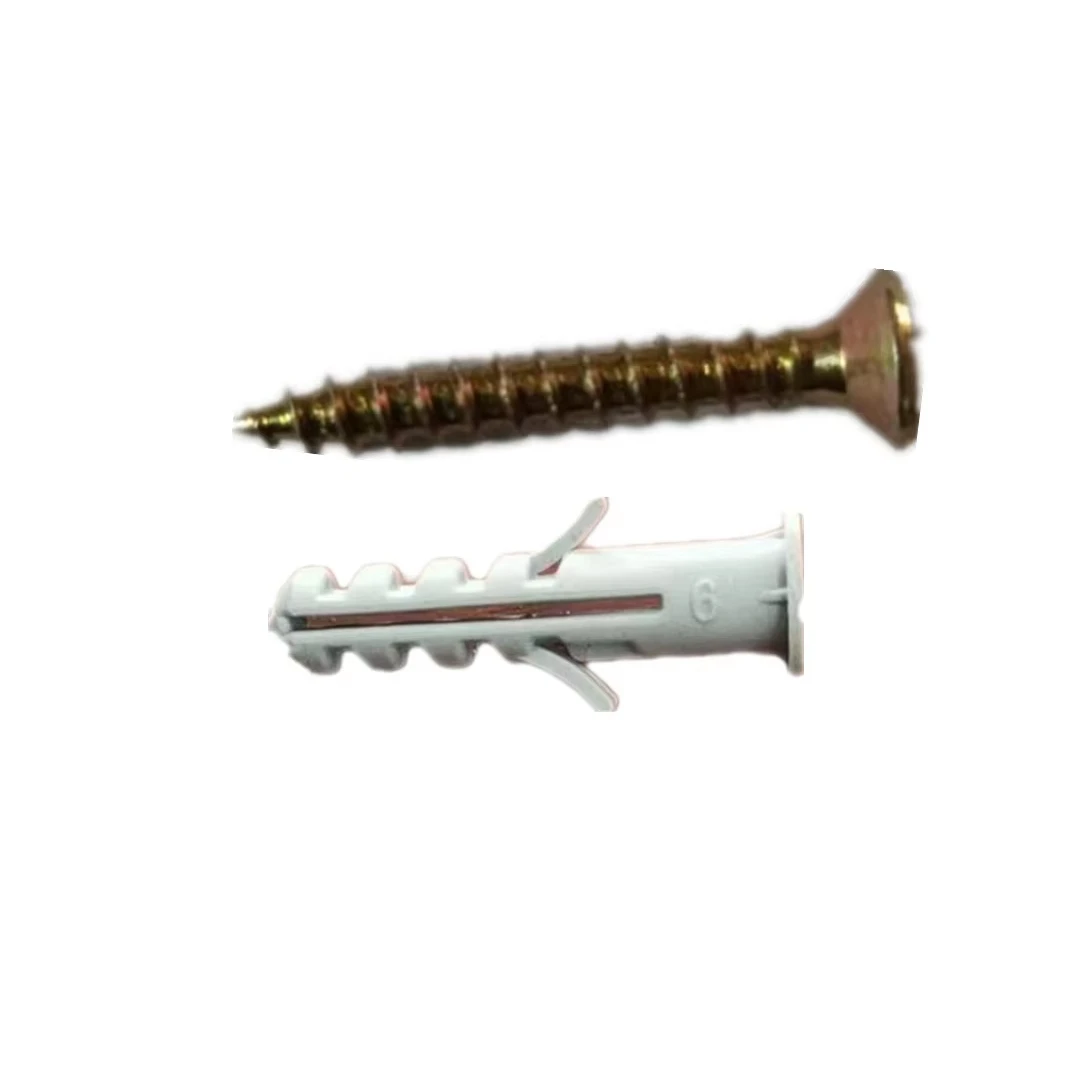 Expansion sleeve cross pointed screw 6 * 30 expansion sleeve with 4 * 40mm full tooth screw material: galvanized+plastic pipe