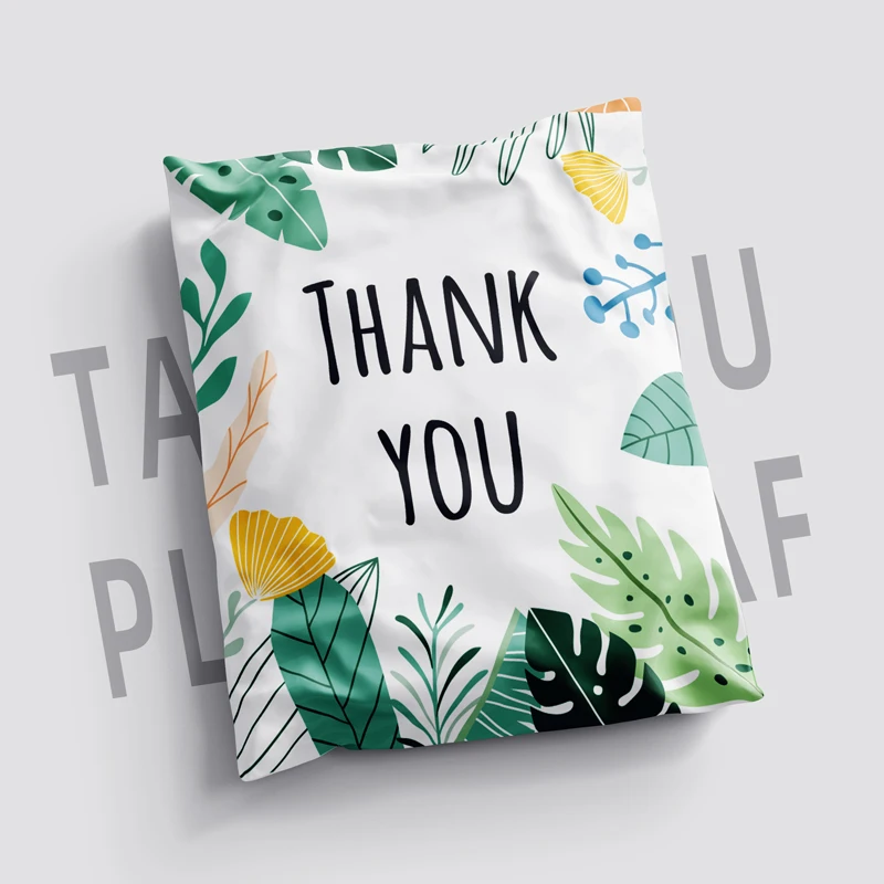 Factory Price Colorful Leaves Waterproof Plastic Mailing Bag Poly Mailers Courier Plastic Bags For Shipping