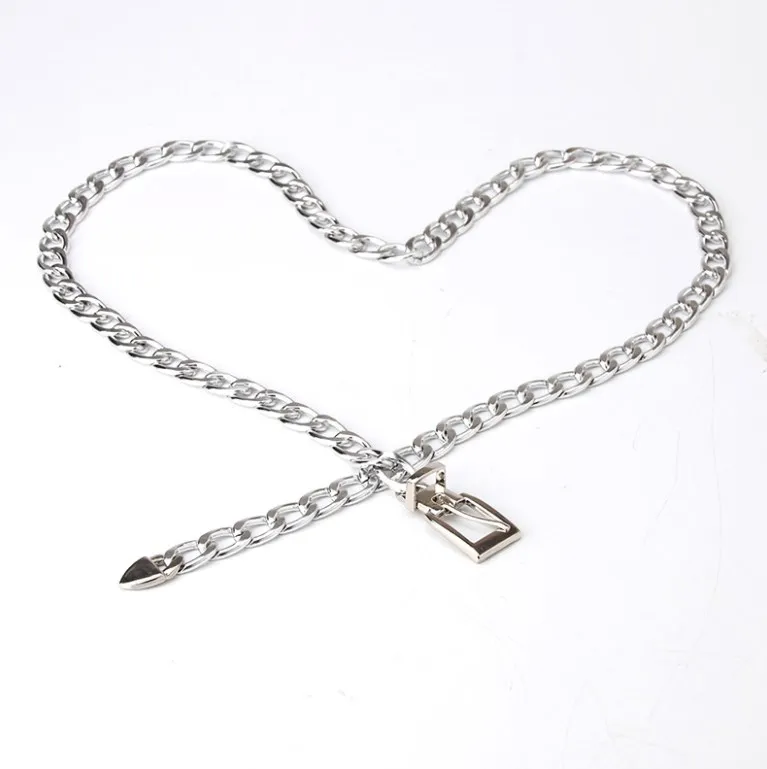 Модный металлический поясной ремень для женщин ремень с цепочкой золотистый и серебристый