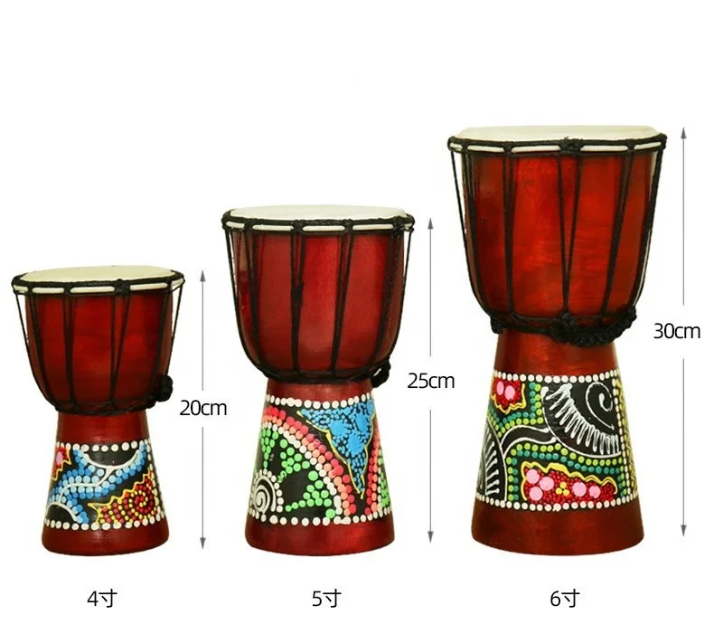 OEM Wholesale 4/5/6 InchesTambourine Percussion Instrument African Drum Djembe for Kids Children Stage Play