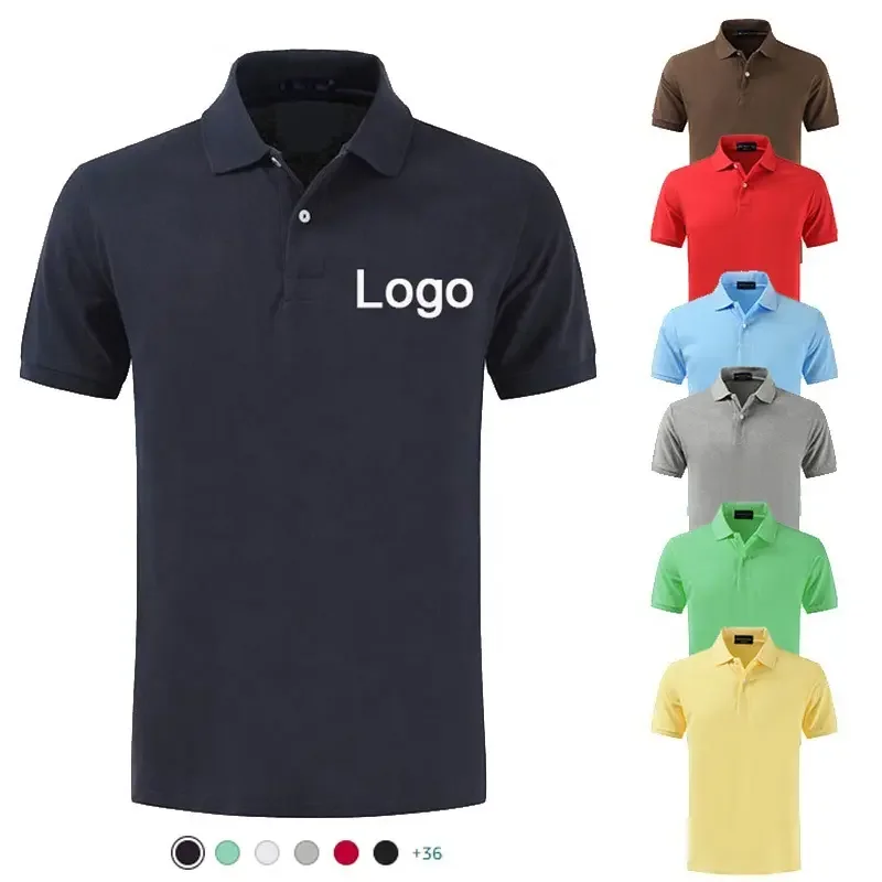 Golf Clothing Embroidered Printed Custom Design Plain White Black Golf Cotton Polyester Blank Men Polo T Shirts
