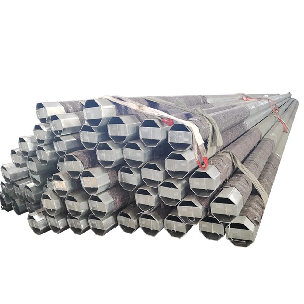 Octagonal hot dip galvanized 6m 9m 12m steel street lighting pole with factory price