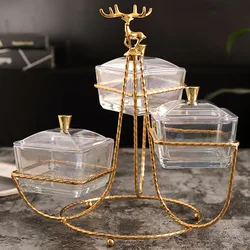 Unique Glass Fruit Plate Party Candy Rack Display Household Glass Serving Dish Set With Lid