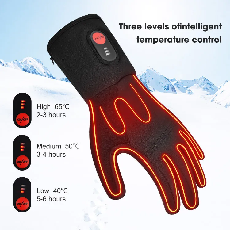 Winter Men Women Heated Mittens Rechargeable Battery Operated Glove Liners Electrical Thin Heated Gloves