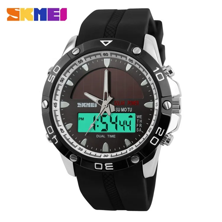skmei 1064 5atm waterproof for men solar energy japan movt custom logo watches