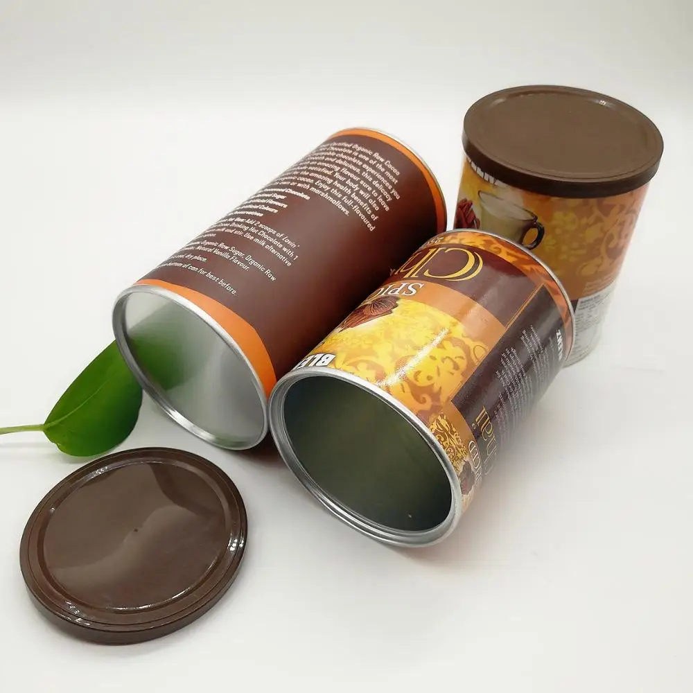 Round disposable plastic can easy open food container with PE lid cover