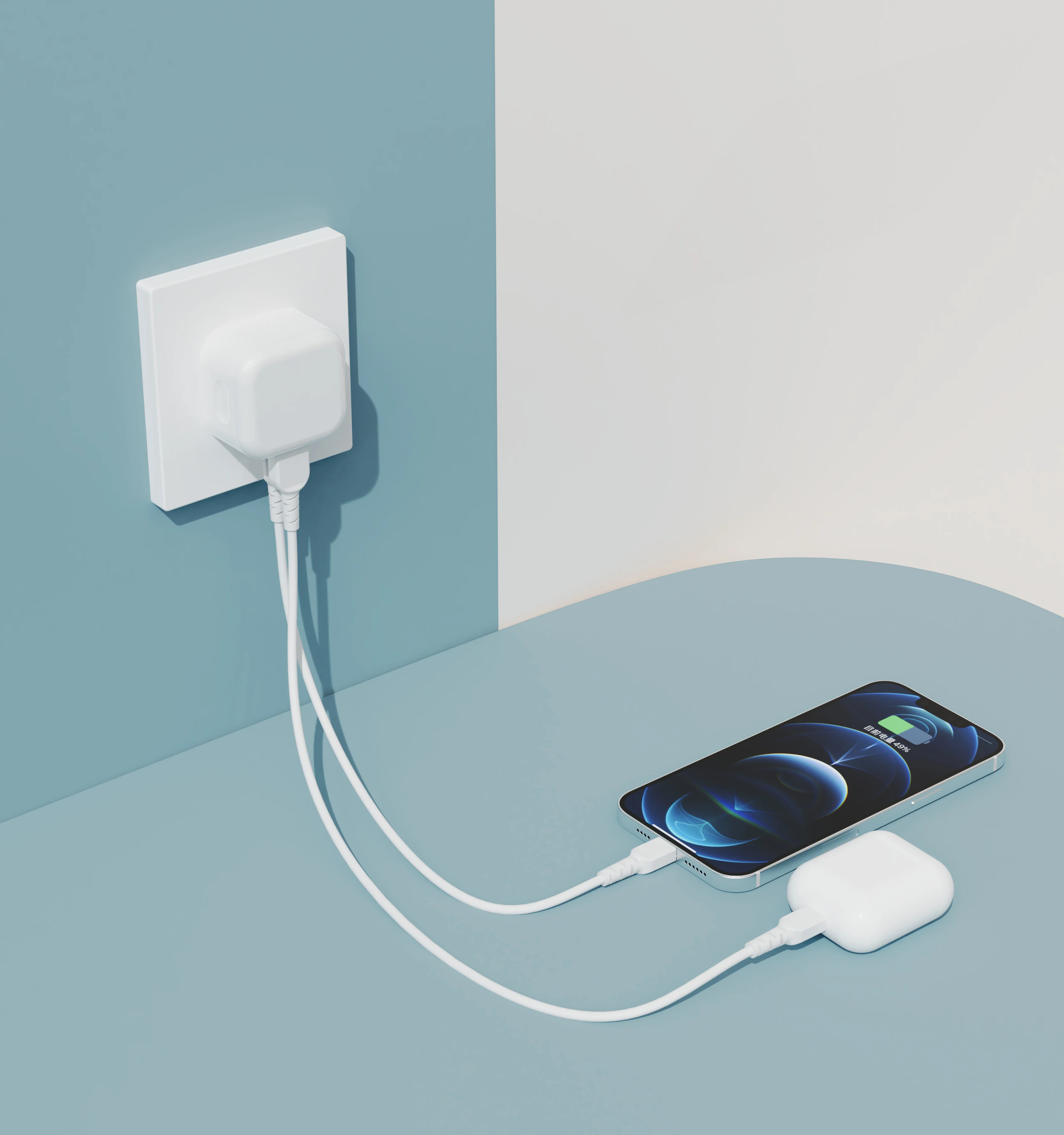 OEM/ODM  EU plug PD 20W charger adapter QC 3.0 18W USB A + C wall charger ppower adapter for Samsung for Iphone