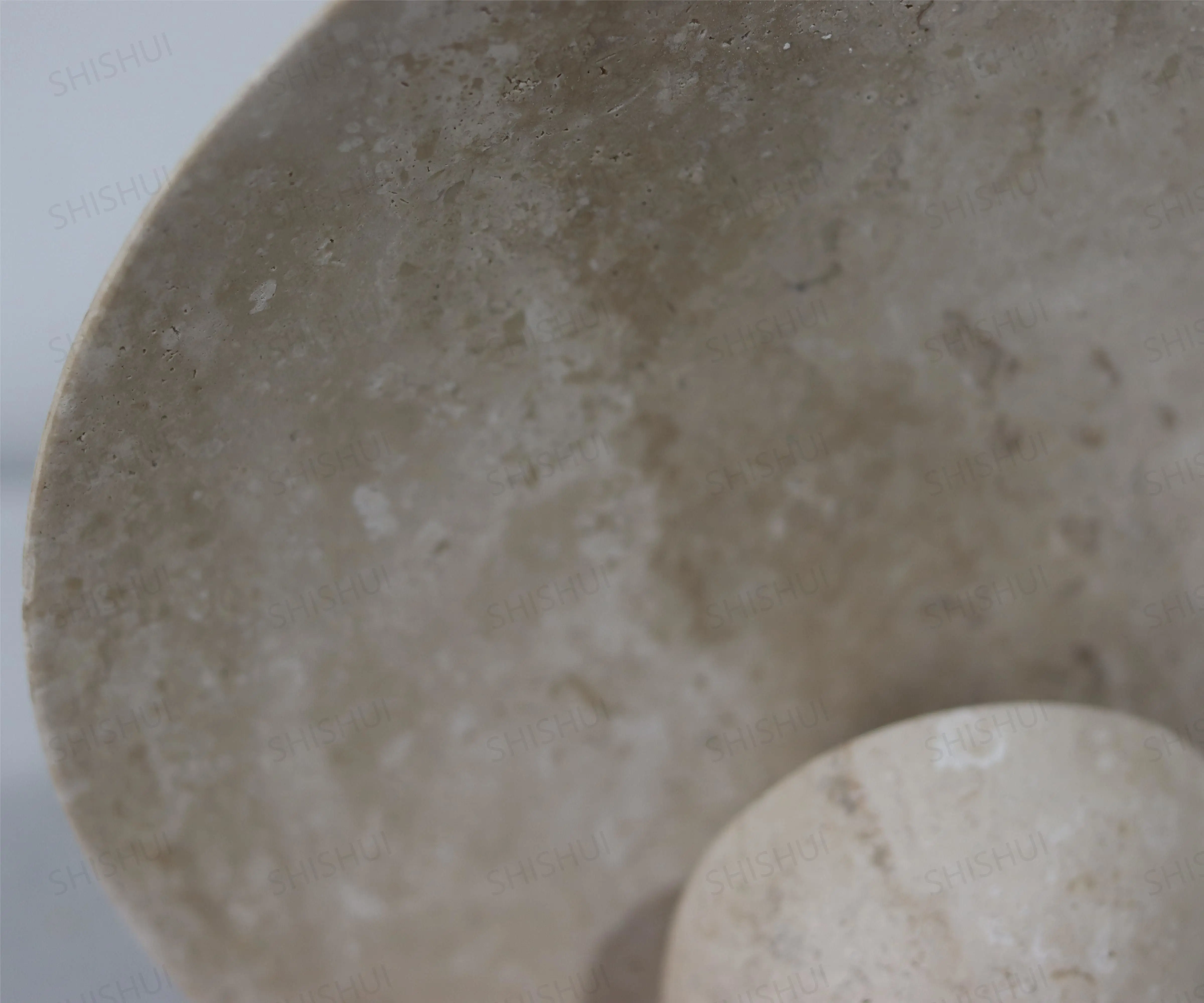 SHIHUI Hot Sale Handmade Luxury Marble Table Lamp Nordic Travertine Home Bedroom Decor Lamp Modern Beige Travertine Table Lamp