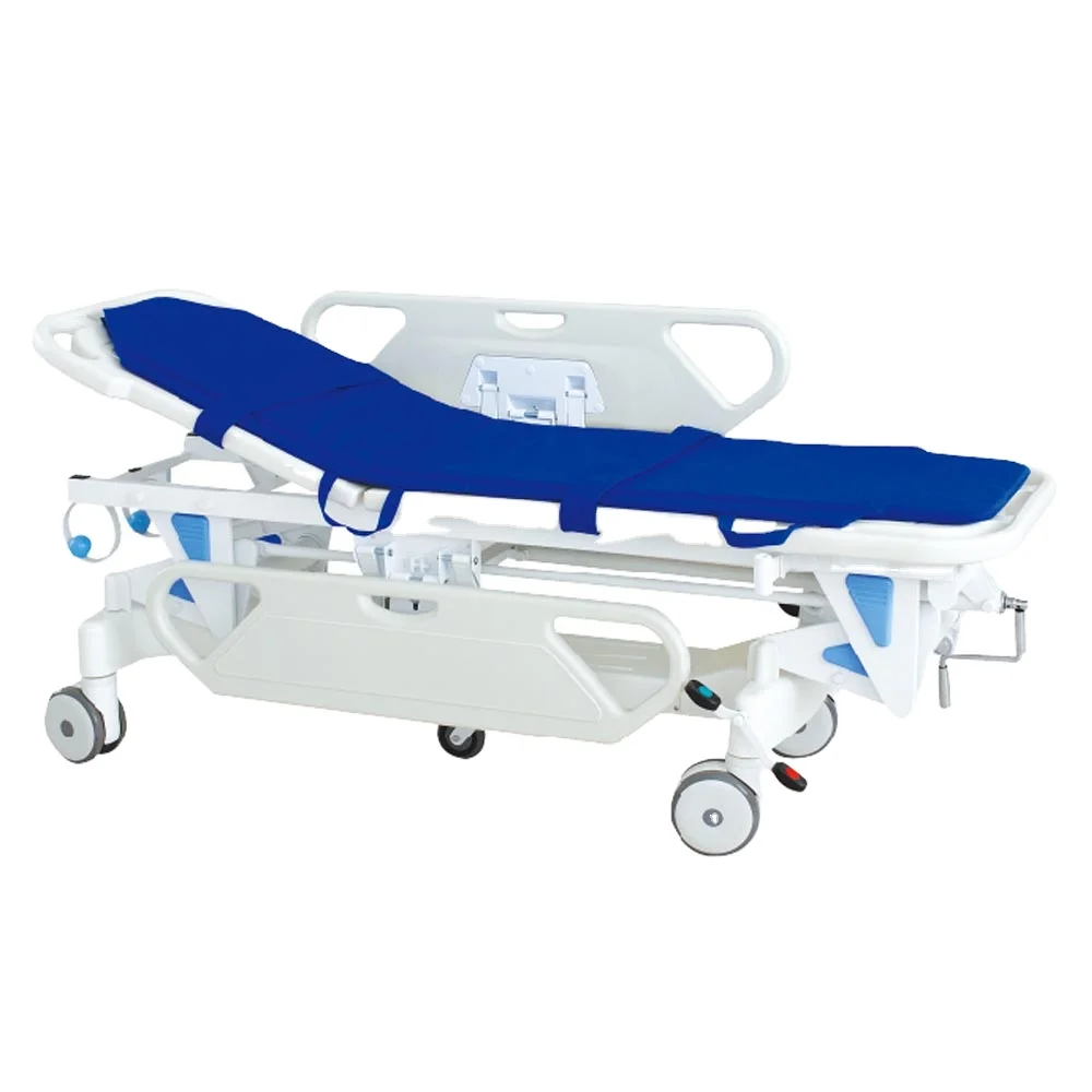 Manual transfer stretcher height adjustable patient trolley