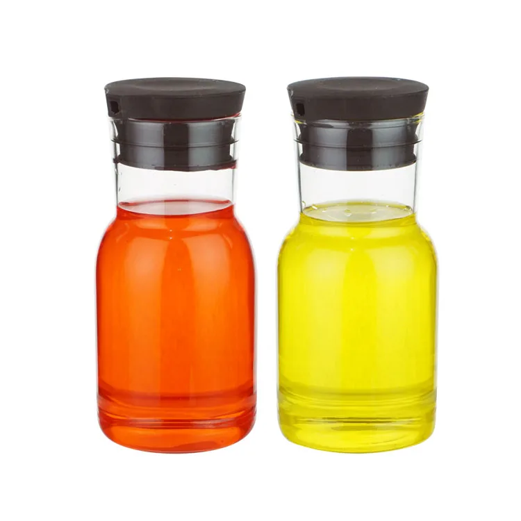 200 мл кухонный диспенсер для масла и уксуса из боросиликатного стекла с силиконовой крышкой