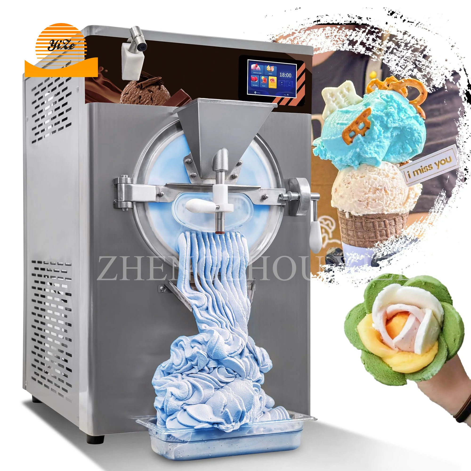 Full Automatic Italian 48L 60L Ice Cream Mixer Table Commercial Ice Cream Making Machine Hard Ice Cream Machine