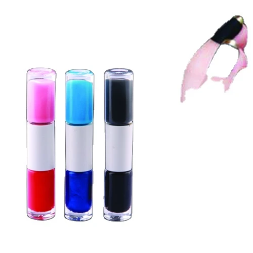 Wholesale OEM Private label Set Environmental Bottle for Beauty Two Colors in One Tube Nail Polish
