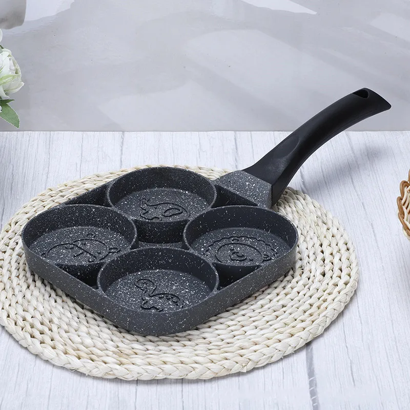 Egg Steak Burger fried Omelet Pan Breakfast Maker Round ball Non-stick 4 hole poached egg Frying Pan for Induction cooker