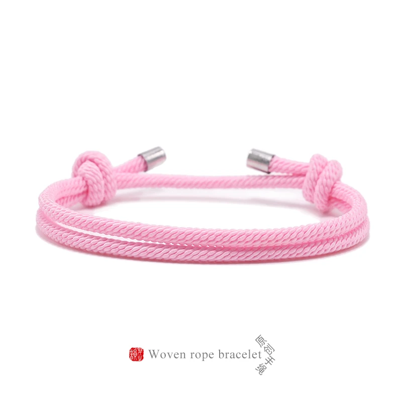 CCC001 20 Kinds of Colordouble Twill Rope Bracelet  Lucky Friendship Bracelet Double Knot Adjustable Hand Made Bangle