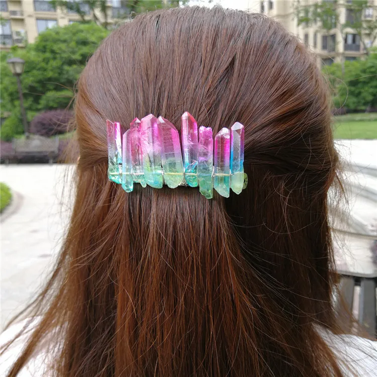 Hot Sale Amazing Handmade Natural Raw Crystal Point Crown Hair Accessory