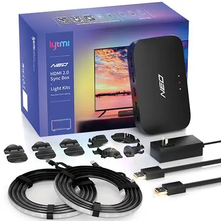 Lytmi HDMI 2.0 Neo Sync Box with Ambient Light LED TV Backlight Strips for 91-120 inch TV