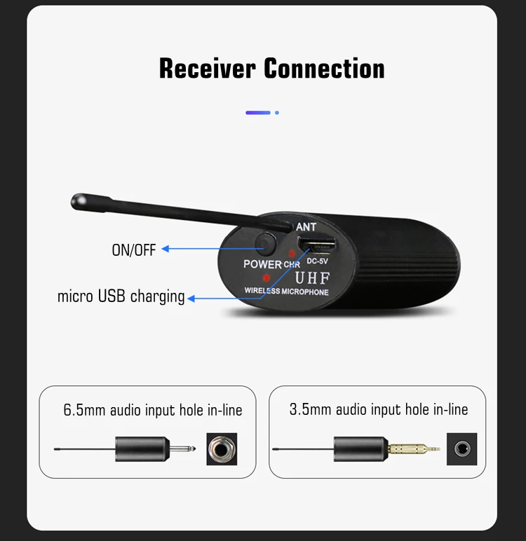 Wireless Microphone China Colar Mic Microphone Handle Shell Microphone for Karaoke Singing Wedding DJ Party