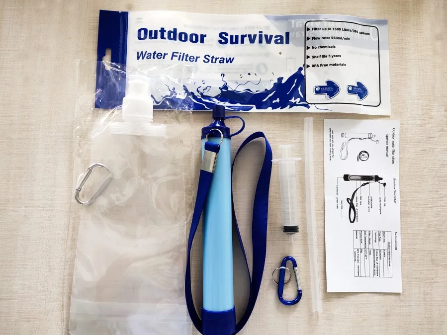Portable Outdoor Pure Drinking Purifier Survival Emergency StrawWater Filter