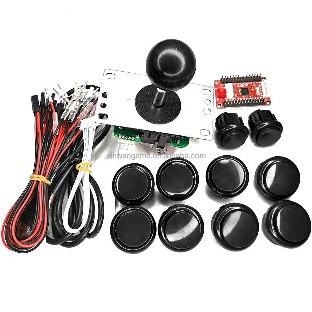 Zero Delay Arcade Game Kit USB Board Controller Clone Sanwa Joystick Push Button For Raspberry Pi PC PS3 Command Coin Machine