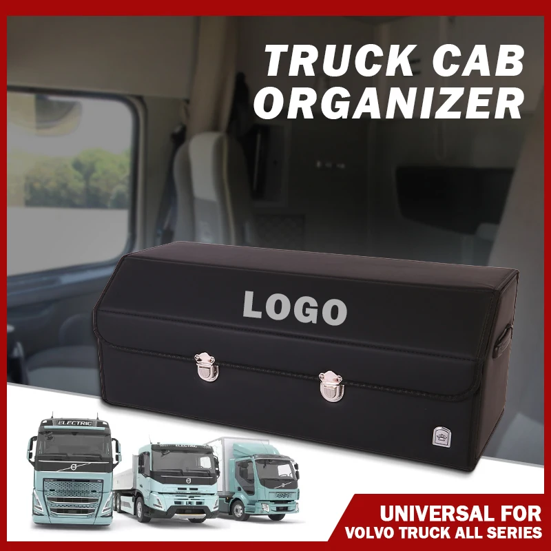 Customized Detachable Folding Leather truck trailers  Car Storage organizer box for Sitrak Volvo MAN KAMAZ DAF