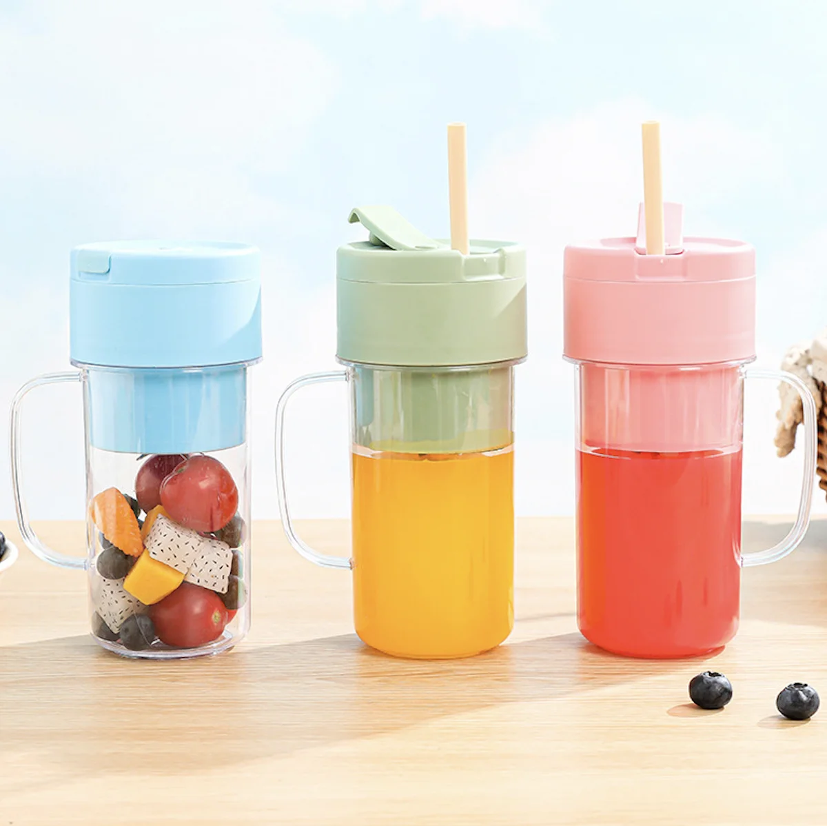 Good Price Wireless Fresh Fruit Juicer Cup Smoothie Mixer Blender Cup With Handle