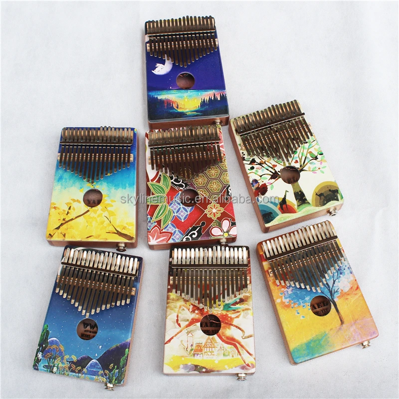 Калимба с 17 клавишами калимба из твердого дерева КоА пианино для большого пальца музыкальный инструмент аксессуарами и звукоснимателем