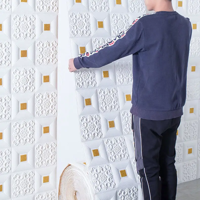 Home improvement stickers design home decoration  interior wall panel 3d foam wallpaper