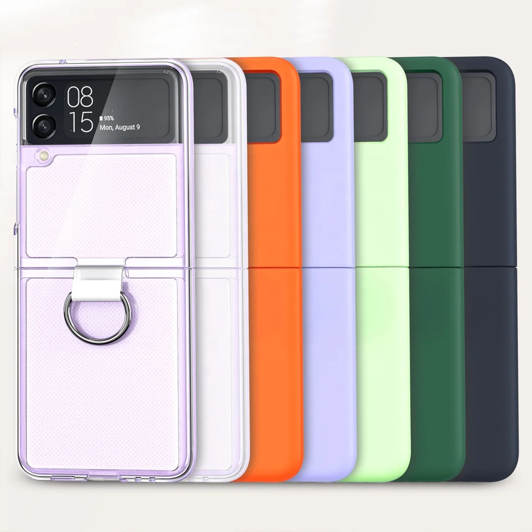 Green Black Clear Galaxy z flip3 phonecase Matte Smooth Holder Flip phone case cover For Samsung Z Flip 3 shockproof phone case