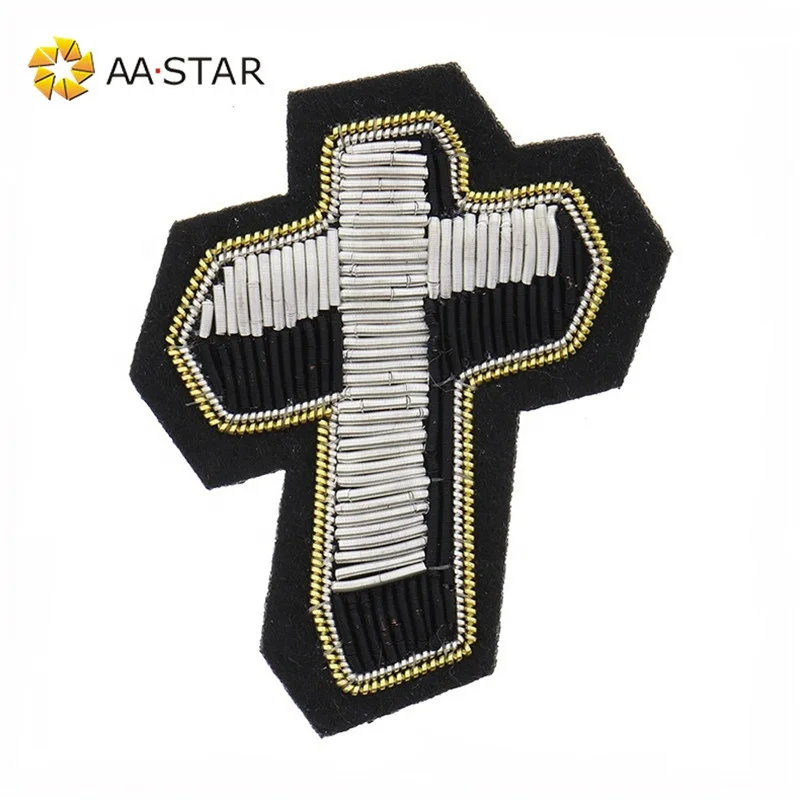 Customise high-end indian embroidery patches cross