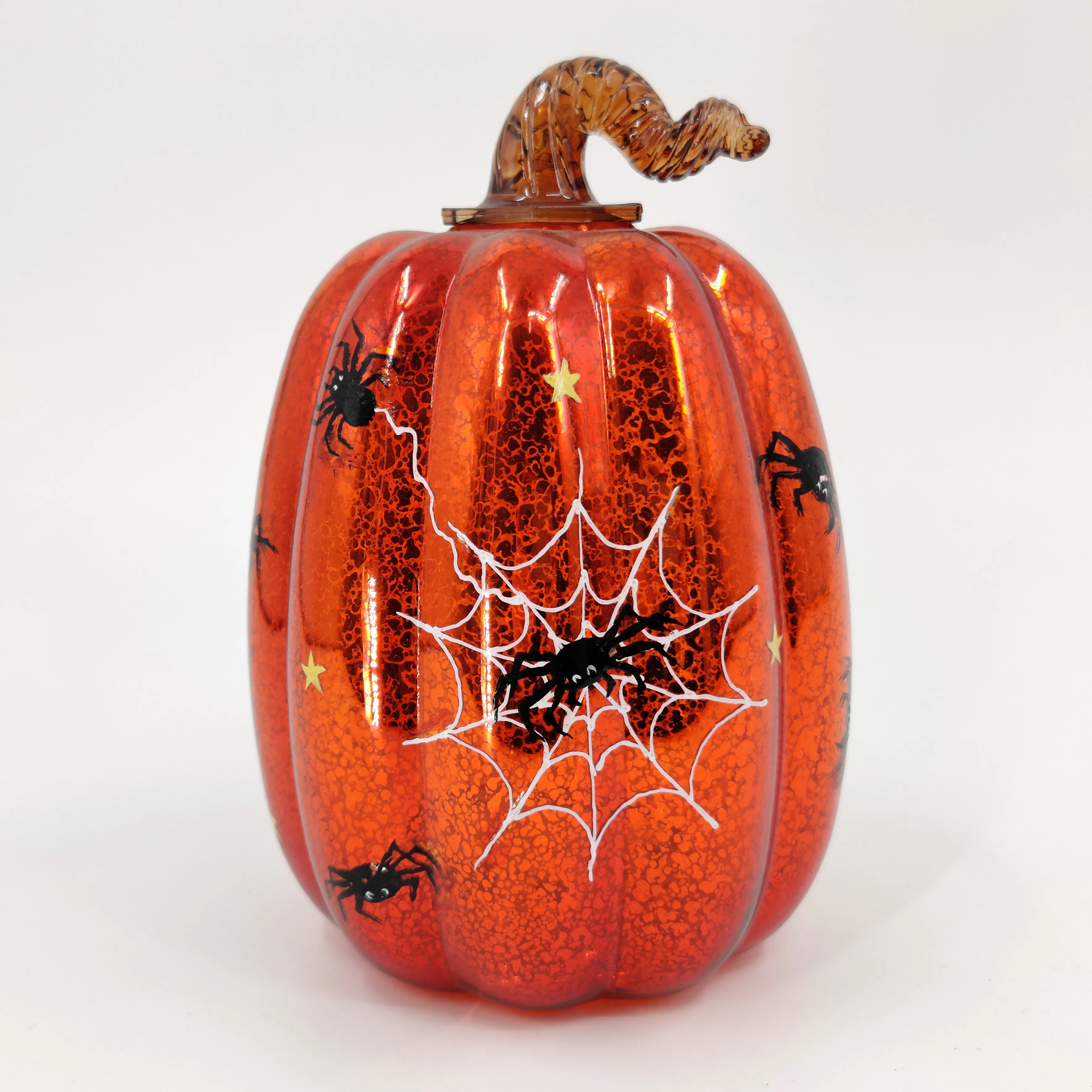 Wholesale LED Mercury Custom Ornament Glass Pumpkin with Light