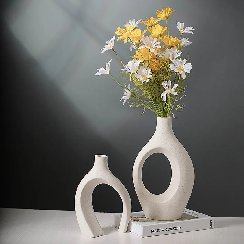Large White Ceramic Vase Set Creative Upgrade for Stylish Home Decor Art Deco Design Style