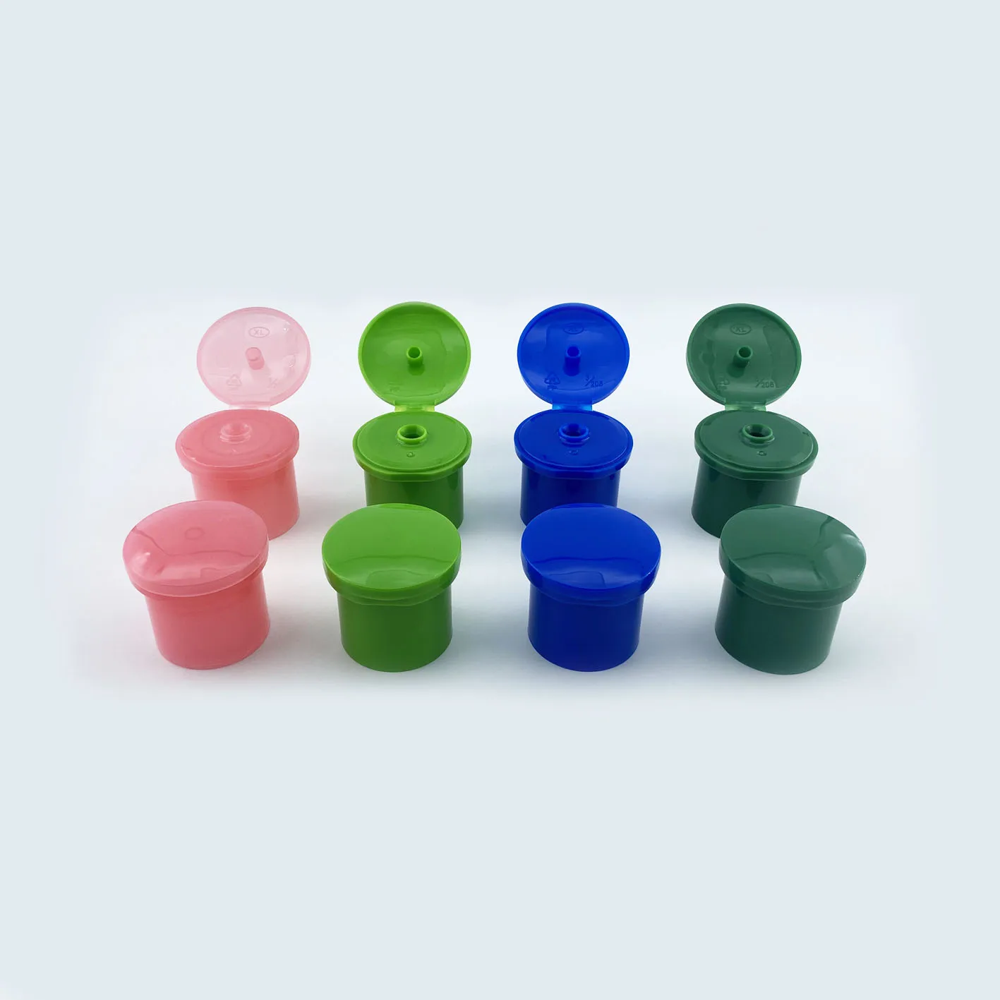 Ikalu flip top caps  plastic bottle cap Ribbed side packing snap top cap flip top capa