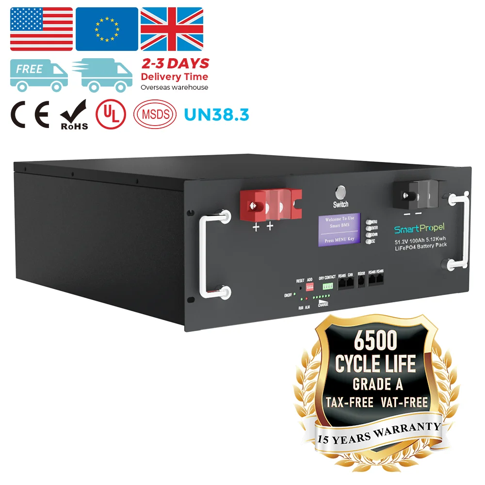 Аккумуляторная батарея lifepo4 48 В 100 А · ч 200 300 литий-ионные аккумуляторы 51 2 5 КВтч 10 15 для хранения солнечной энергии