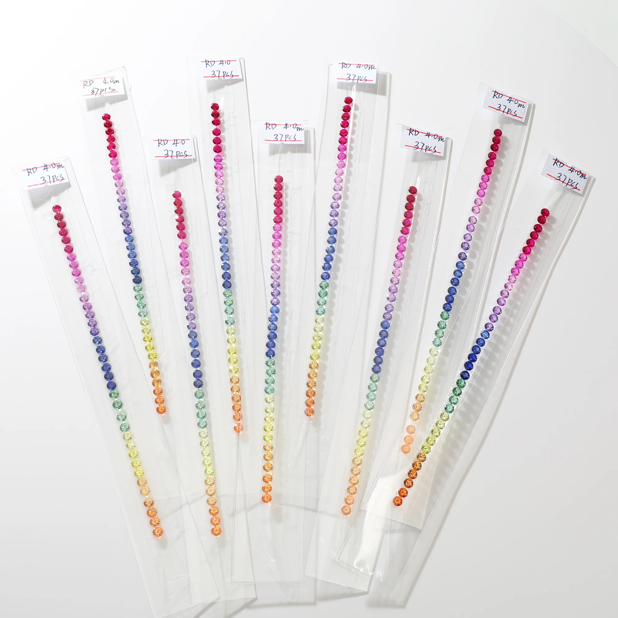 Round 4.0mm Rainbow Corundum Bulk Gemstones Lab Sapphire Artificial Stone