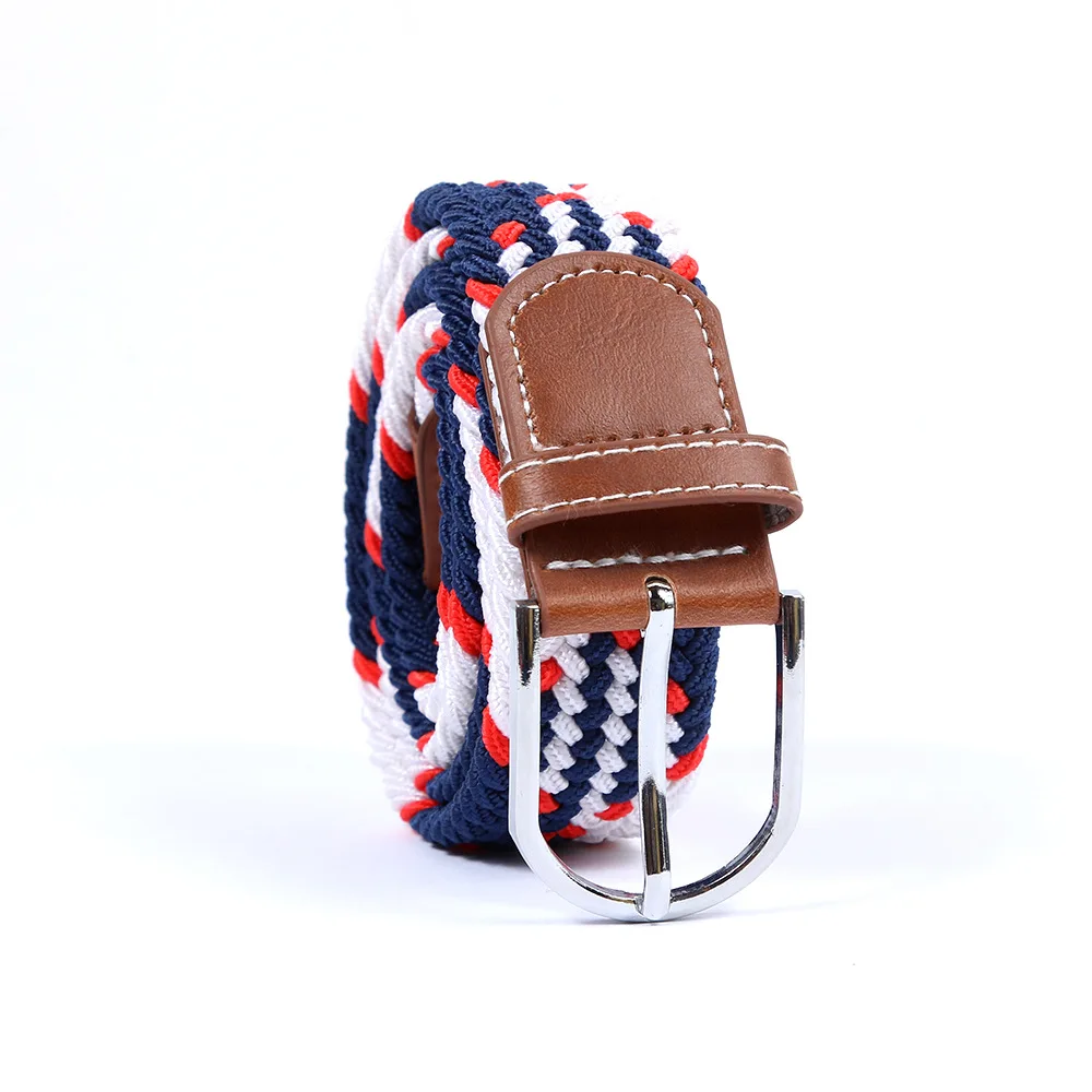 Хит продаж 2021, повседневный вязаный ремень с пряжкой с язычком, тканый холщовый Эластичный Плетеный расширяемый эластичный ремень