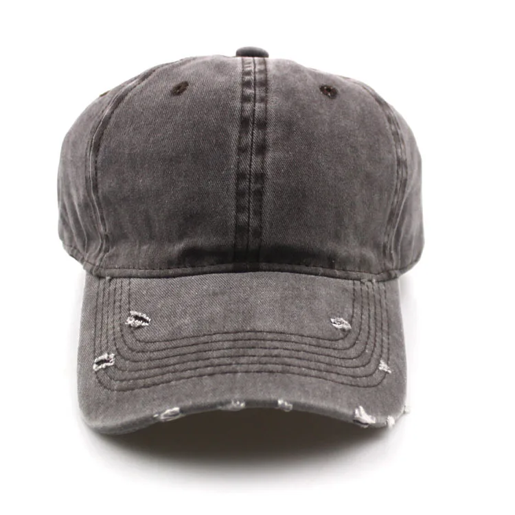 MOTE-ZA144  Wholesale Sport Distressed Baseball Cap Men 6 Panel Ripped Dad Hat Plain Wash Cotton Vintage Distressed Dad Hat