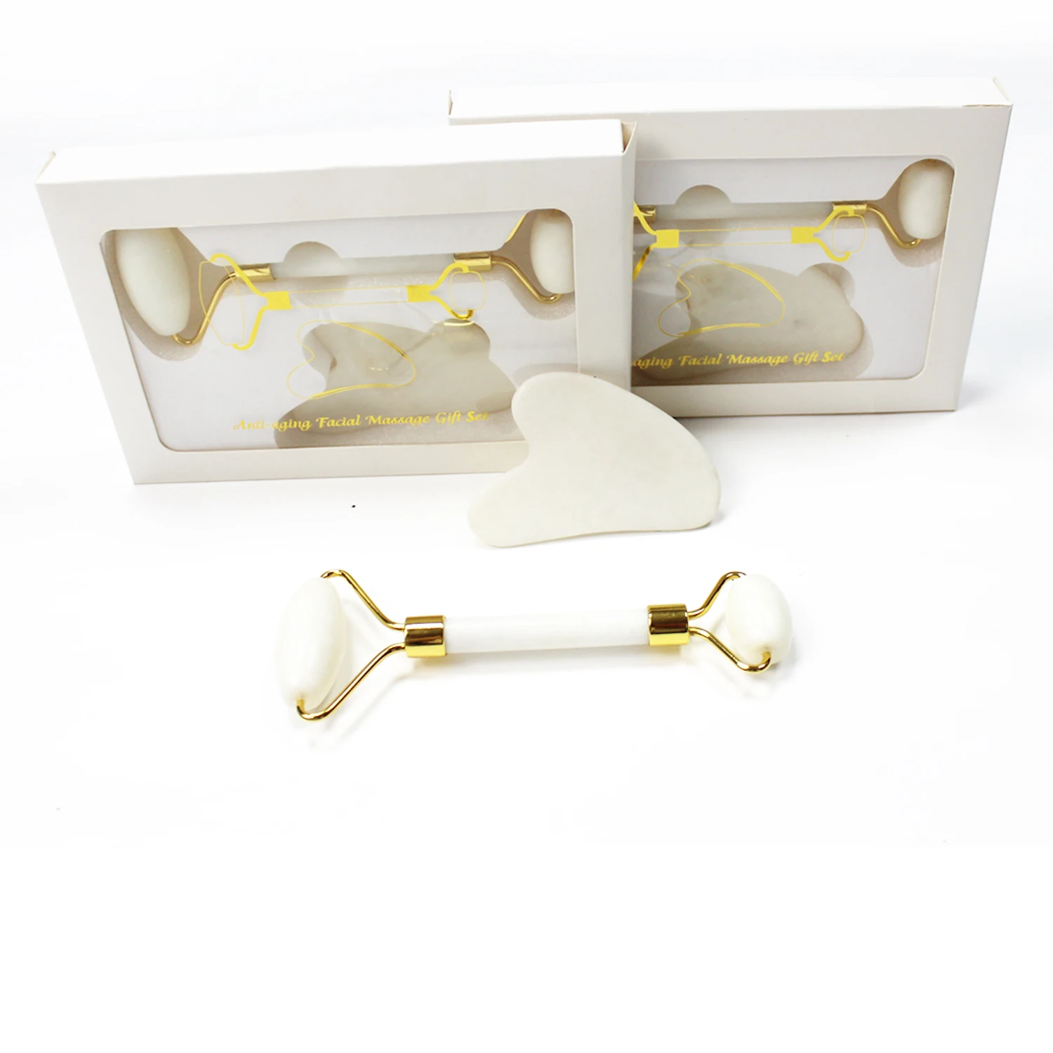 jade massage roller for face and neck wrinkles roller customized box natural face jade roller