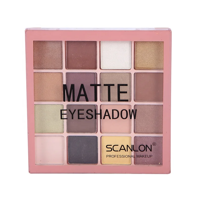 Fashion Eyeshadow Palette Pigmented Golden Silver Gray Yellow Brown 16 Colors Mineral Vegan Matte Eye Shadow Palette OEM Custom