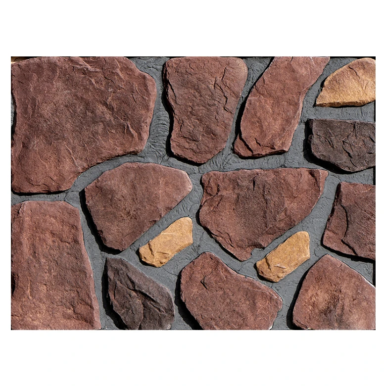 Hot selling artificial field stone background nature rock looking faux fence panel
