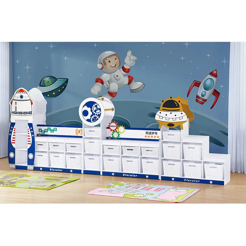 Moetry Kindergarten Classroom Wooden Storage Furniture Nursery School Kids Toy Organizer