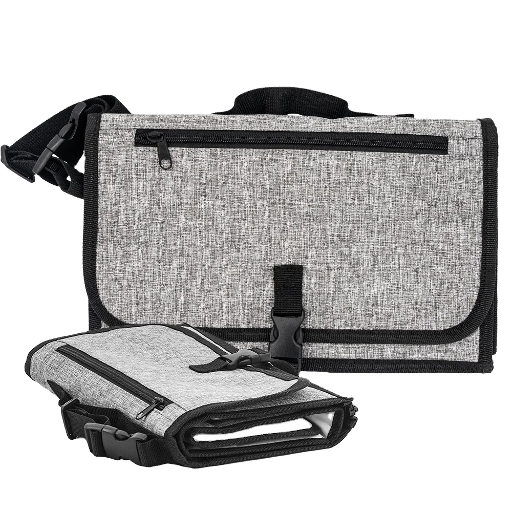 Waterproof Polyester Travel Baby Changing Mat Includes Pockets for Wipes Diapers Cream-for Changing Pad & Cover