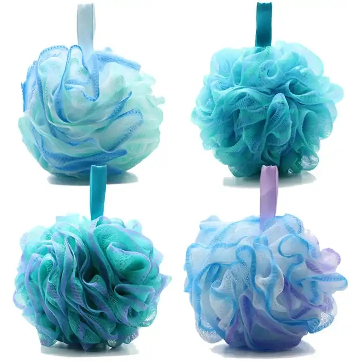 Large Size Bath Shower Loofah Sponge Pouf Body Wash Scrubber Rubbing Towel Foaming Wash Shower Bath Ball Mesh Sponge