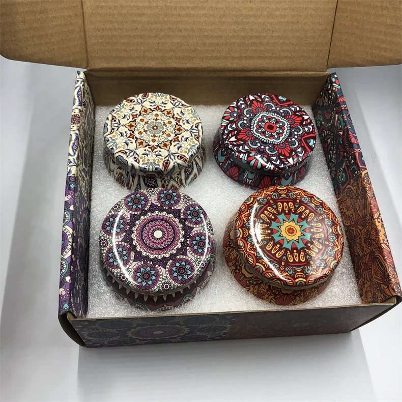 Hot Selling Small Home Fragrance Customized Wholesale Soy Wax Luxury Private Label Mini 4 Pack Scented Candle Set