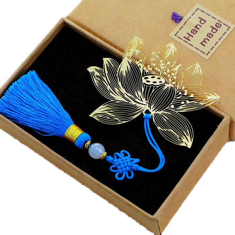 
Lotus Flower Bookmark Lotus Bookmarks Fancy Student Bookmark with Tassel 