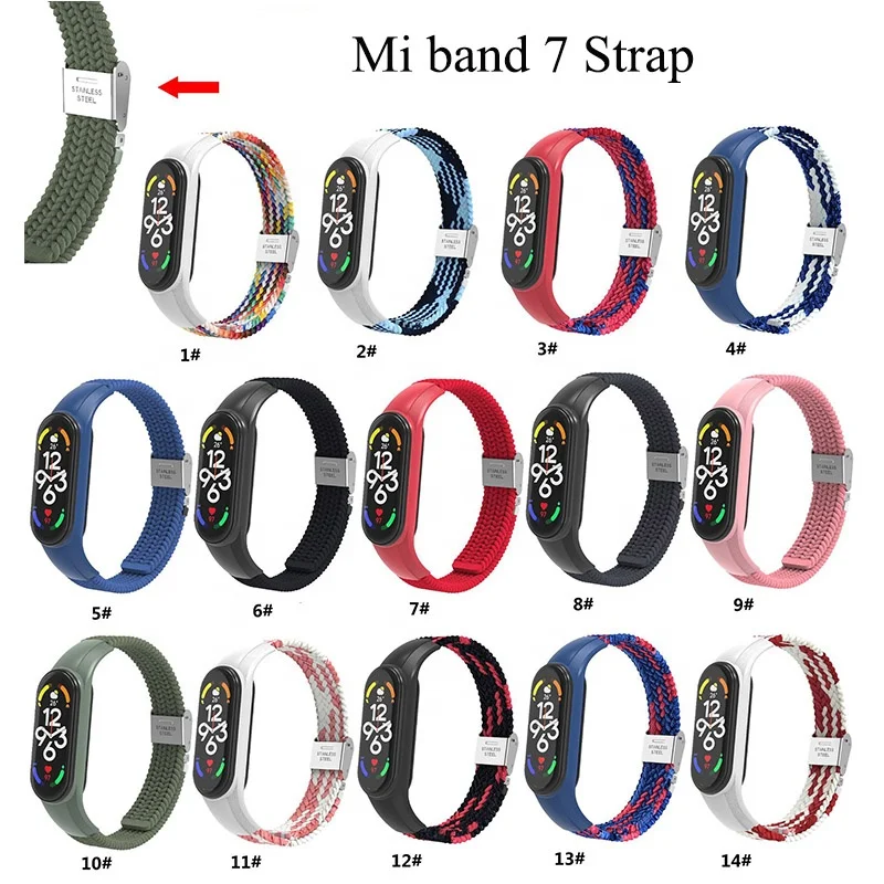 BOORUI  Weaving adjustable buckles mi band 7 straps for xiaomi band 567  Watch strap replacement
