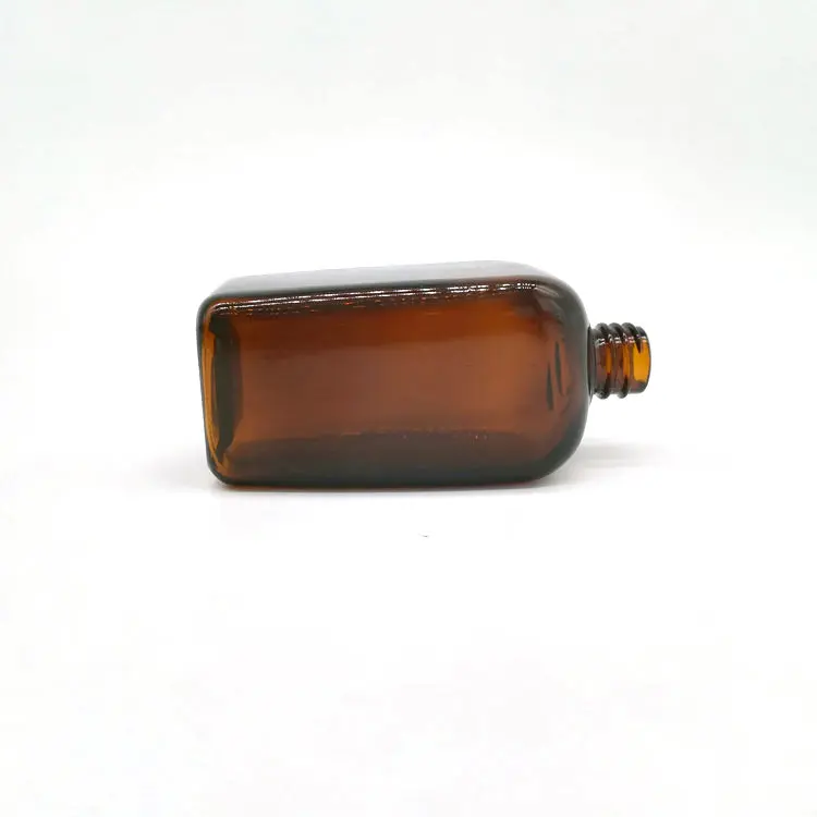 100ml Empty  Amber Color Glass Square Essential Oil Bottle china factory selling