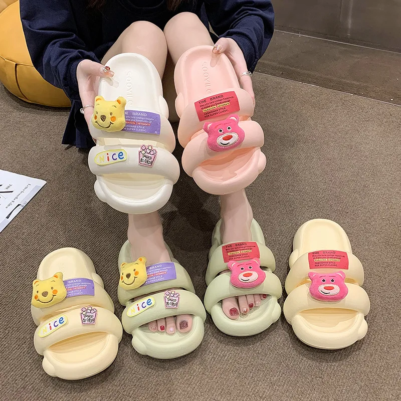 Hot selling women EVA pillow slippers cushion sole home summer slipper outdoor slides with strap