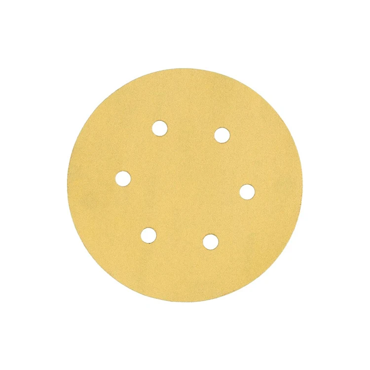 Porous 6 inch round sand paper red yellow purple abrasive sanding disc for car