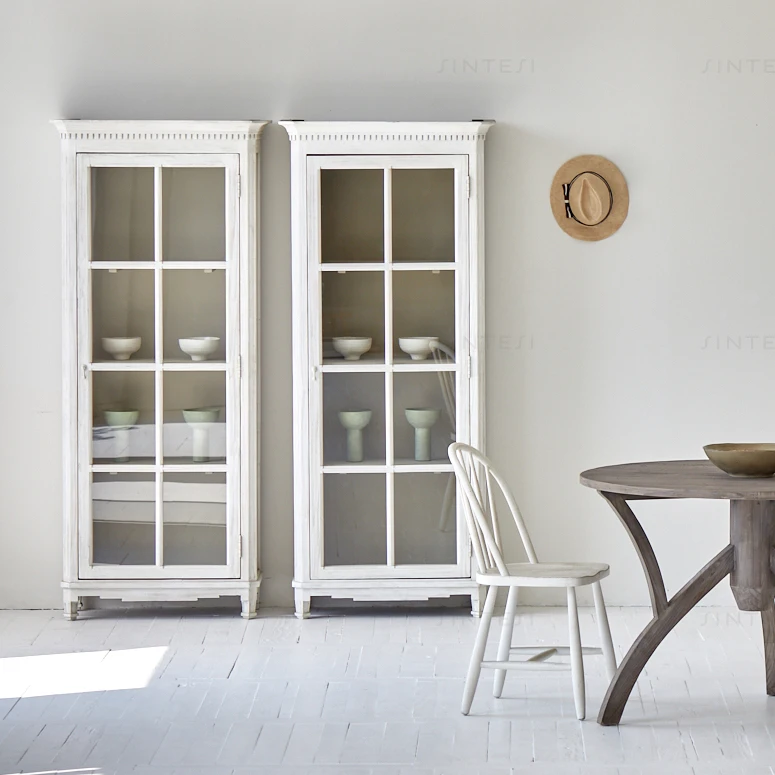 Living room sets luxury furniture kitchen recycled pine antique solid wood sideboard showcase cabinet display cabinets